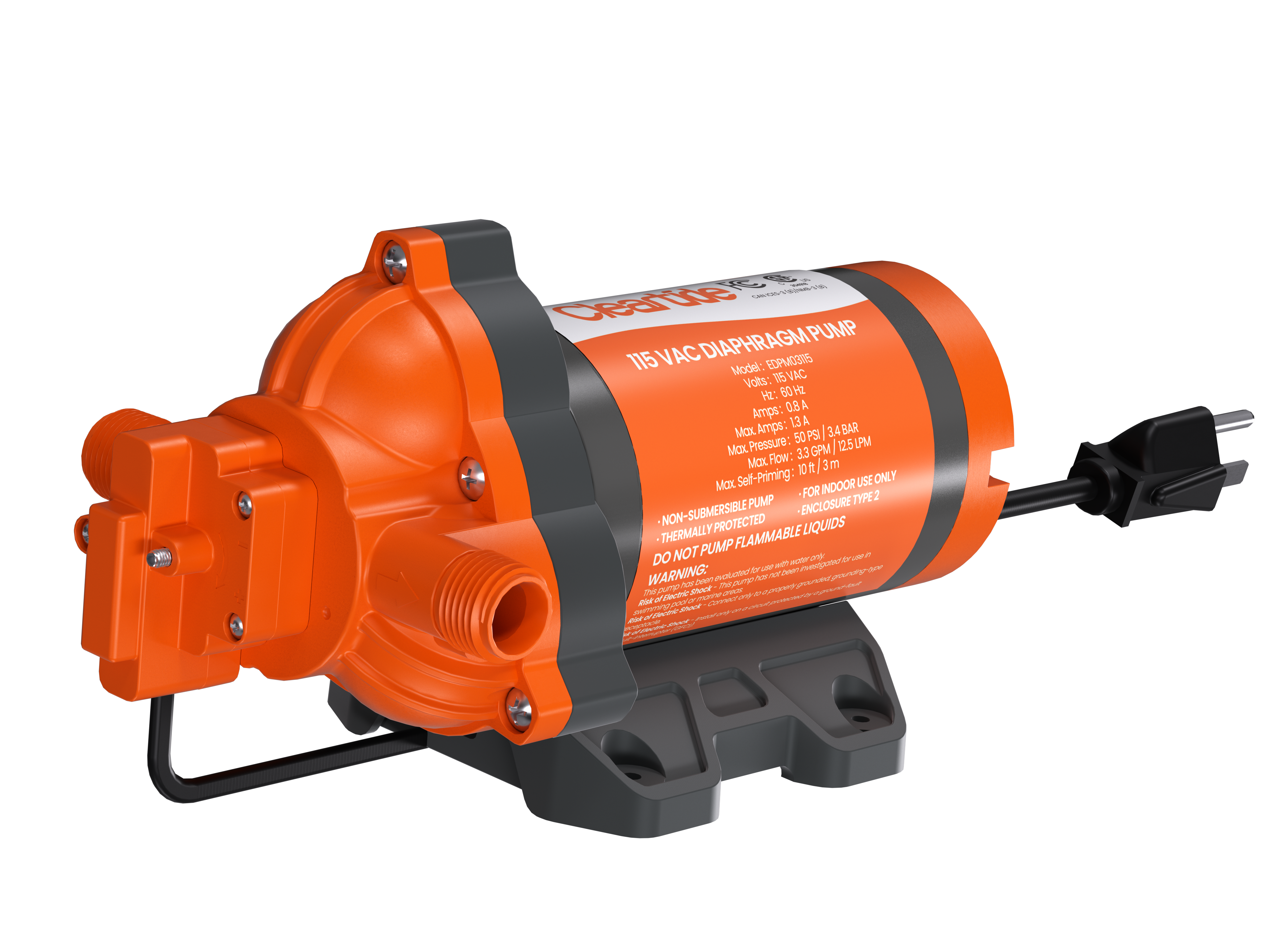 Bomba de diafragma transparente 12V DC/115V CA